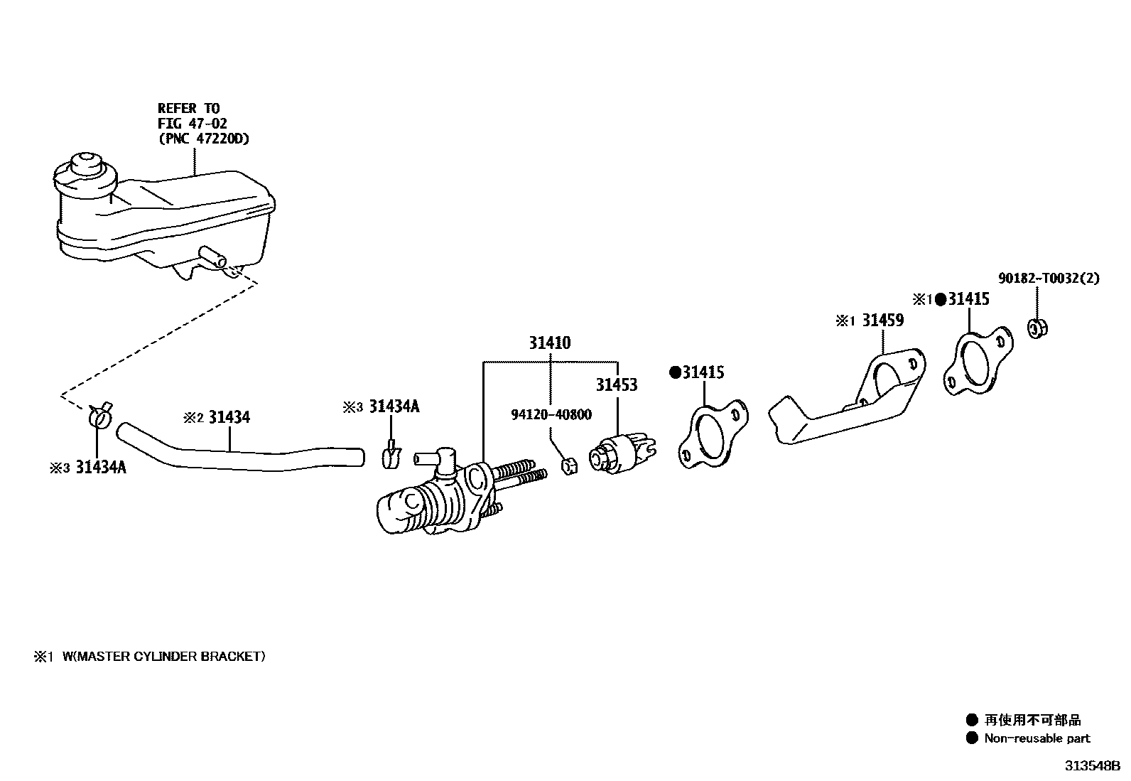 Toyota HILUX 离合器总泵 EPC diagram — 313548B
