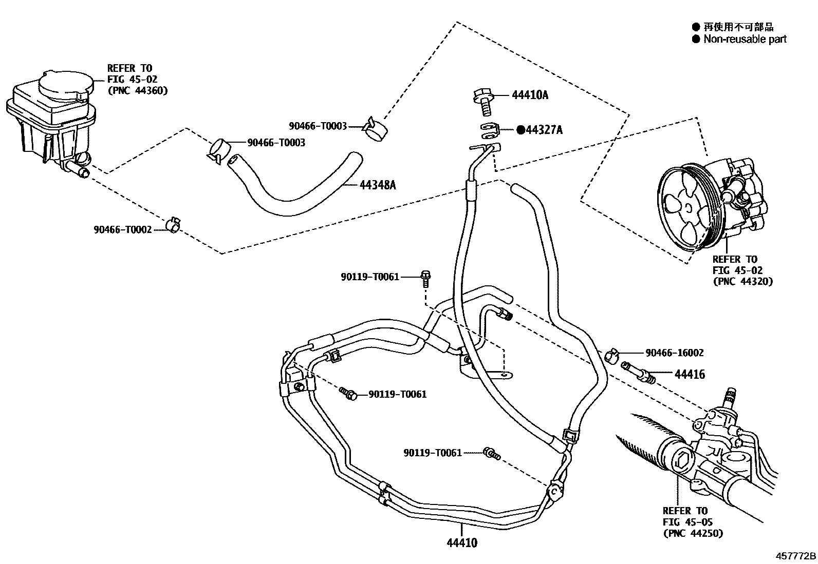 Toyota HILUX 动力转向配管 EPC diagram — 457772B