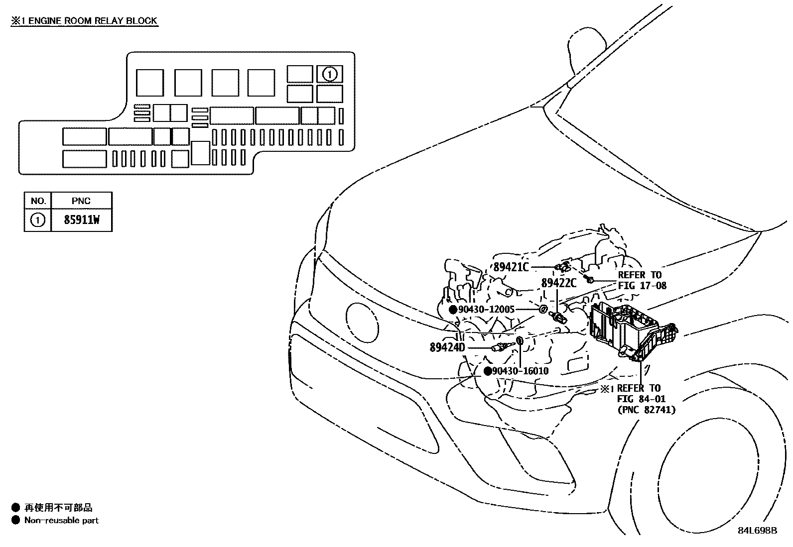 Toyota HILUX 电子控制柴油机(ECD) EPC diagram — 84L698B