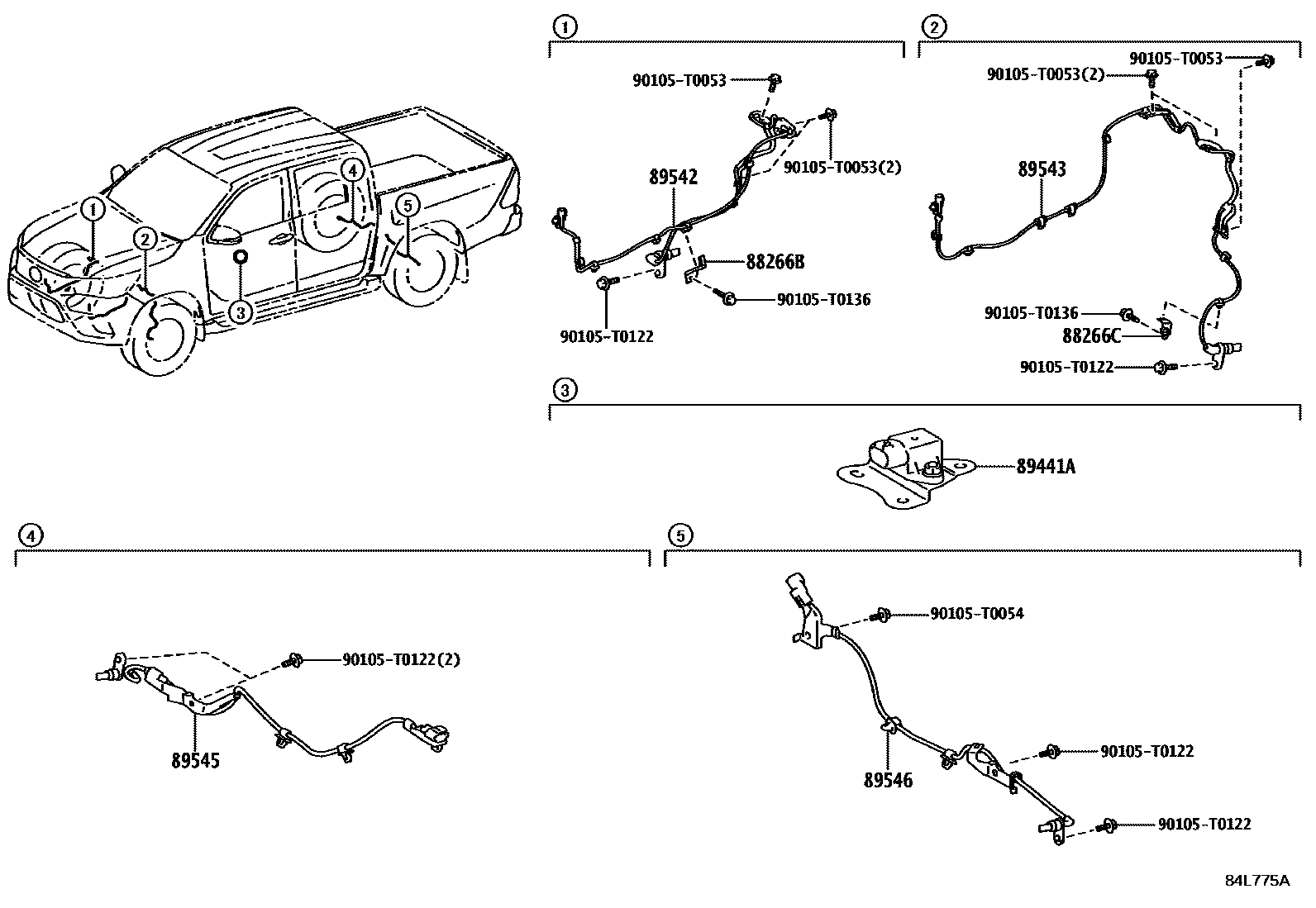 Toyota HILUX ABS 和 VSC EPC diagram — 84L775A