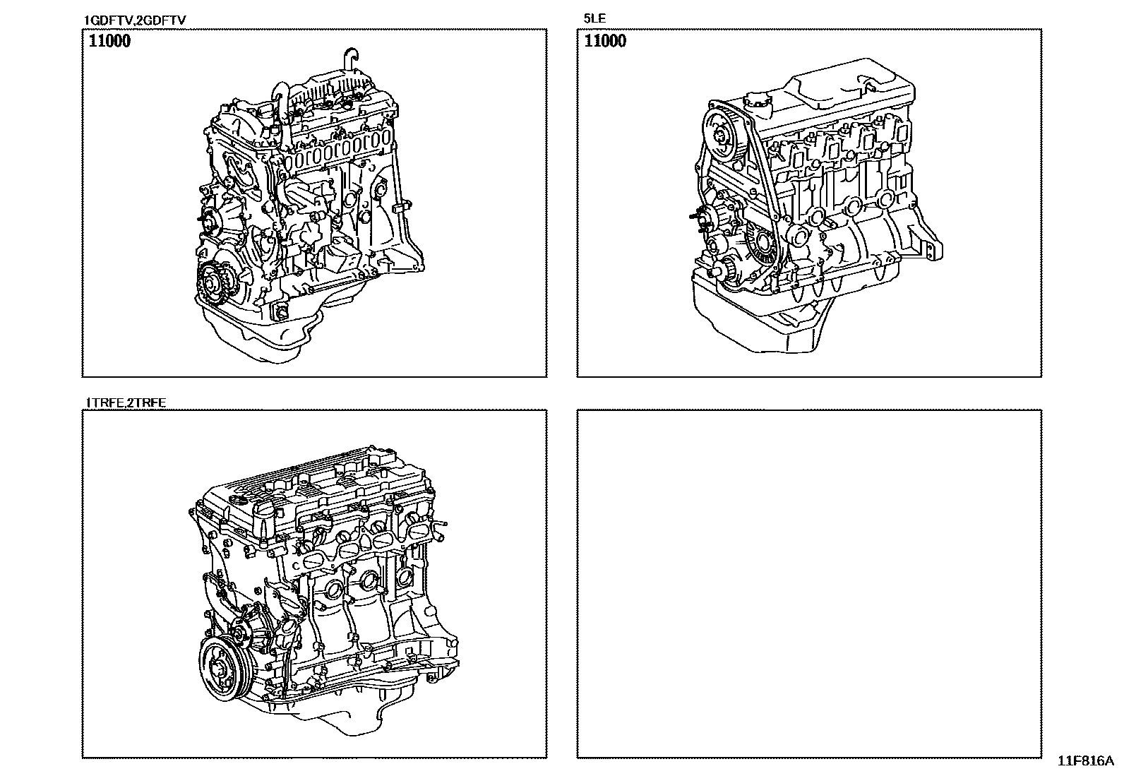 Toyota HILUX Partial Engine Assembly EPC diagram — 11F816A