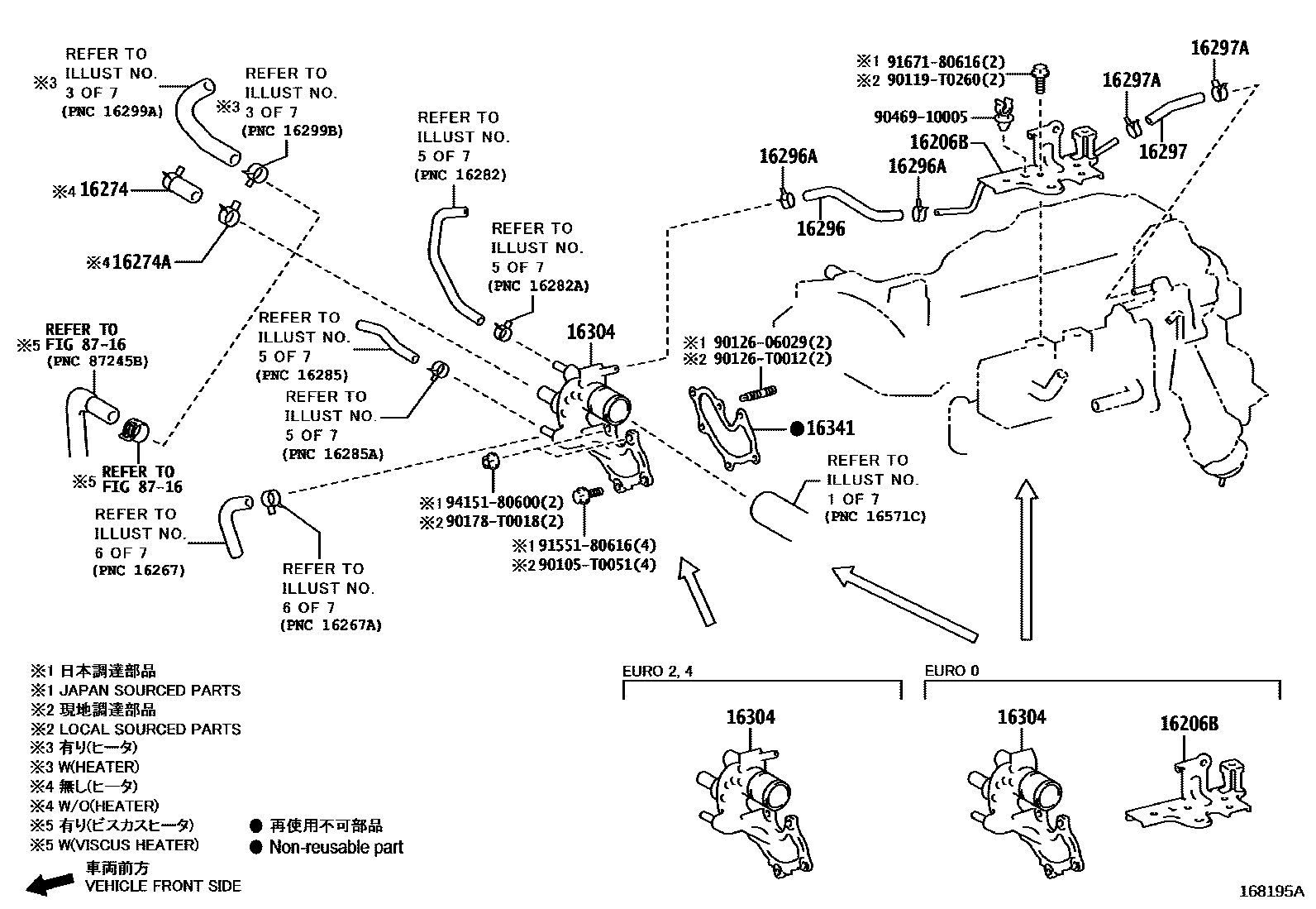 Toyota HILUX RADIATOR & WATER OUTLET EPC diagram — 168195A