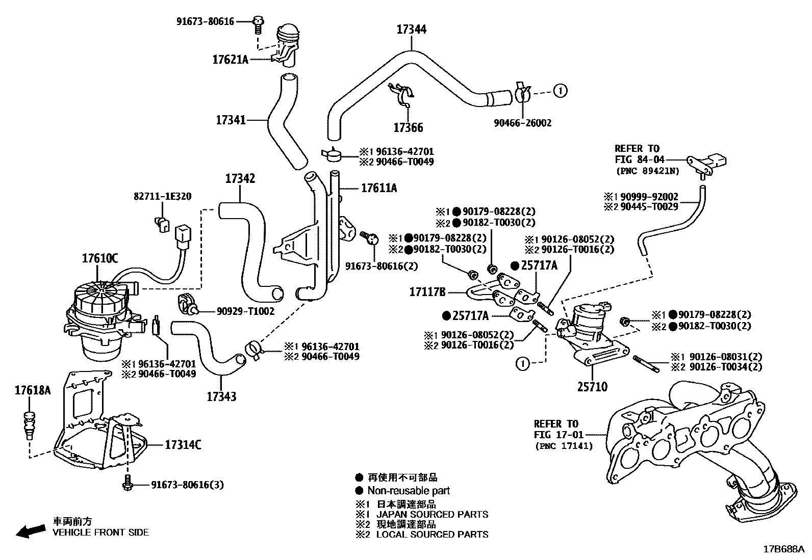 Toyota HILUX 歧管喷气系统 EPC diagram — 17B688A