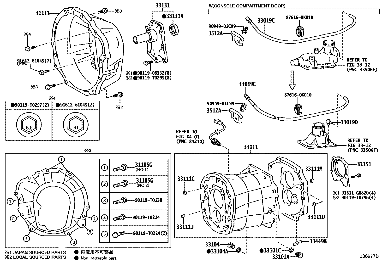 Toyota HILUX 离合器壳和变速器壳(MTM) EPC diagram — 336677B