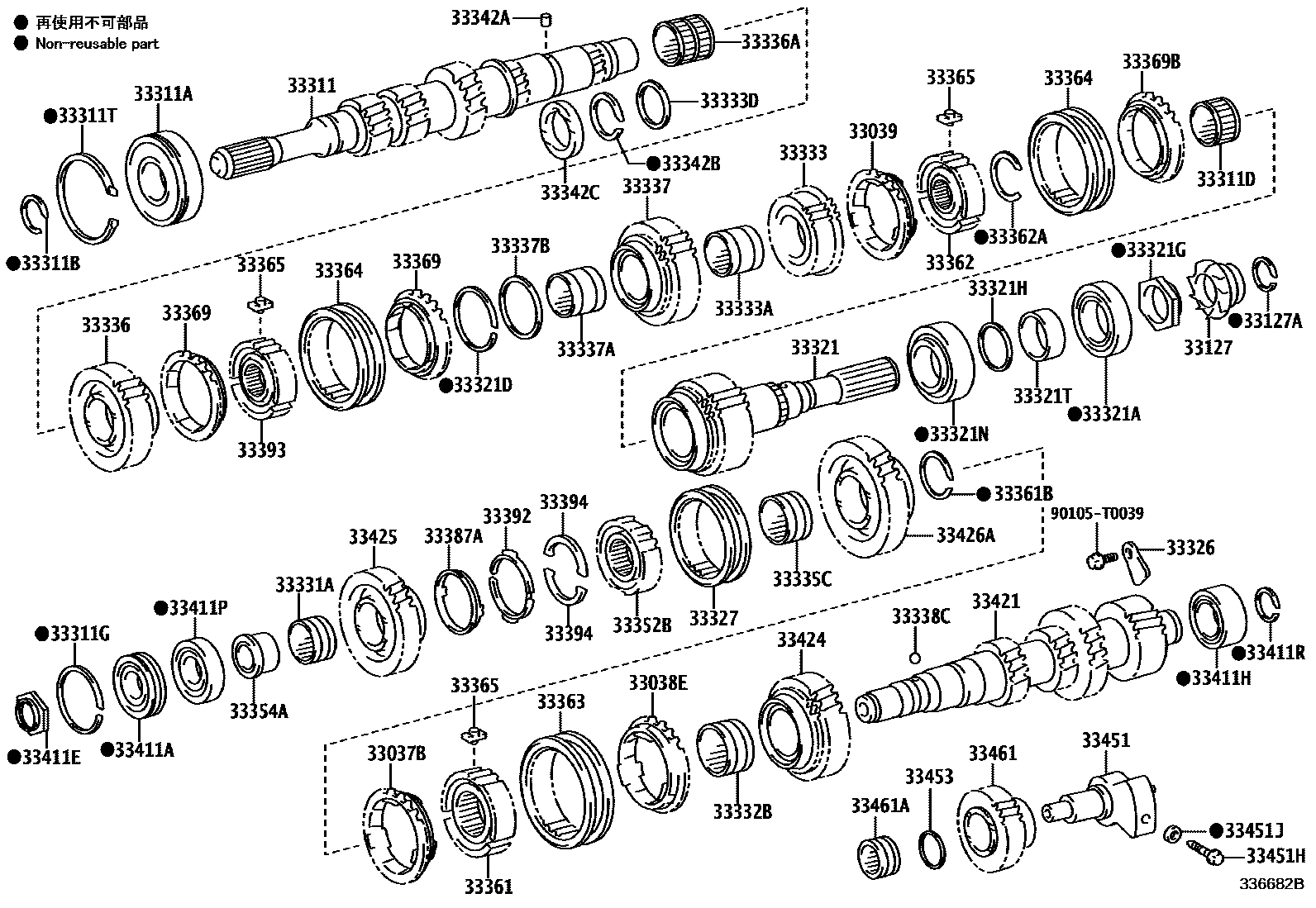 Toyota HILUX 变速器齿轮(MTM) EPC diagram — 336682B