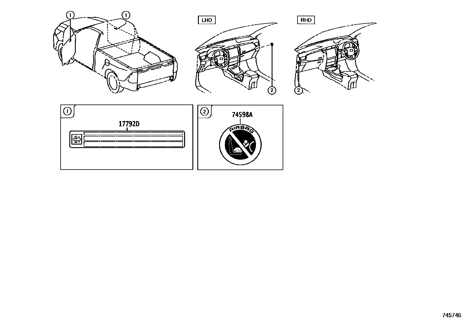 Toyota HILUX warning nameplate EPC diagram — 745746
