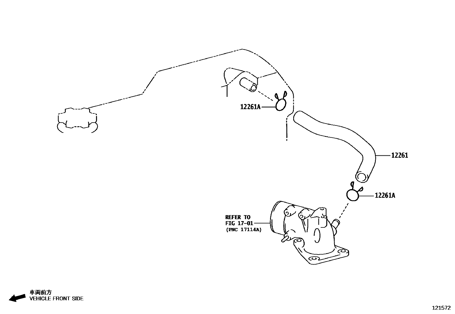 Toyota HILUX Ventilation Hose EPC diagram — 121572