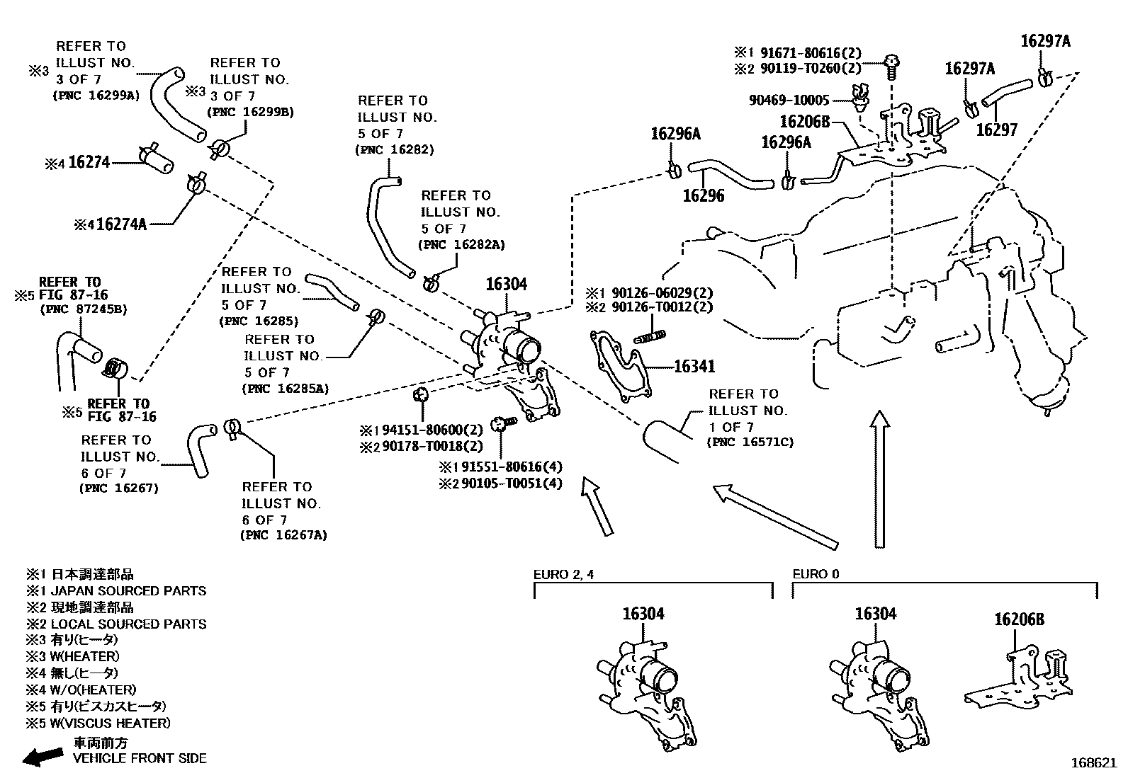 Toyota HILUX RADIATOR & WATER OUTLET EPC diagram — 168621