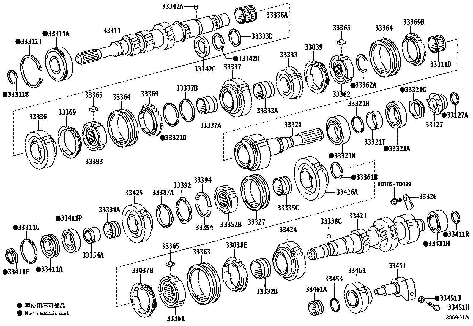 Toyota HILUX 变速器齿轮(MTM) EPC diagram — 336961A
