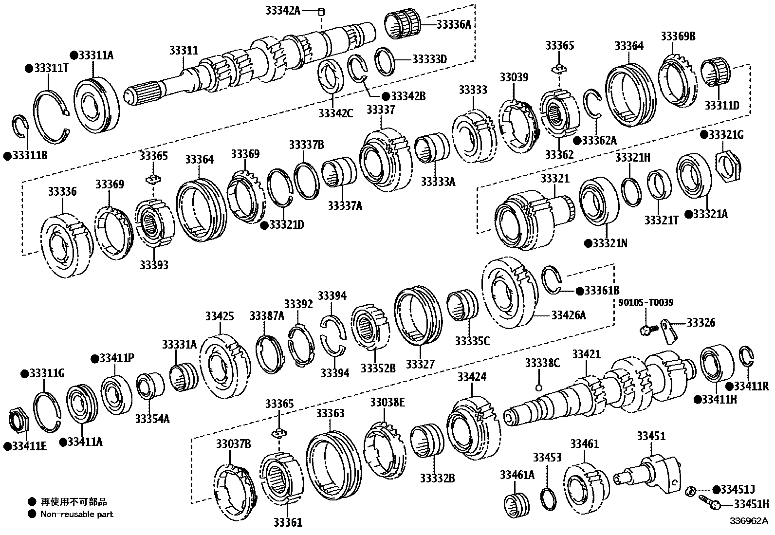 Toyota HILUX 变速器齿轮(MTM) EPC diagram — 336962A