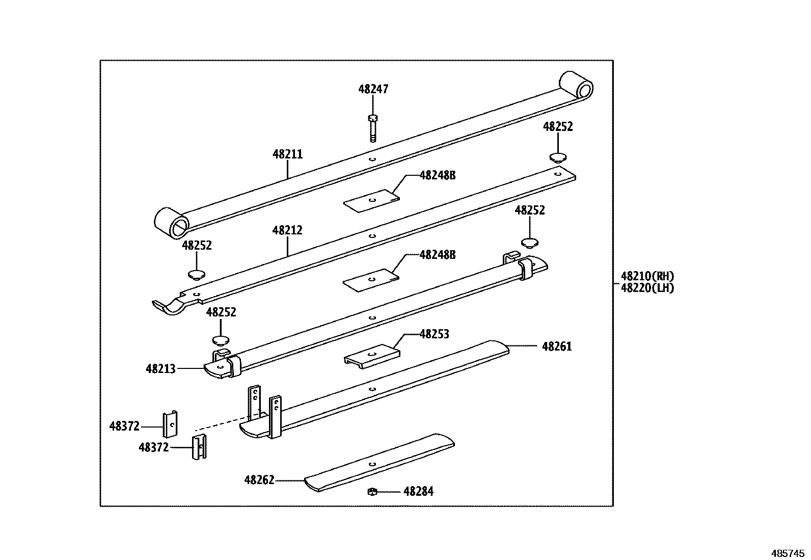 Toyota HILUX Rear Spring & Shock Absorber EPC diagram — 485745