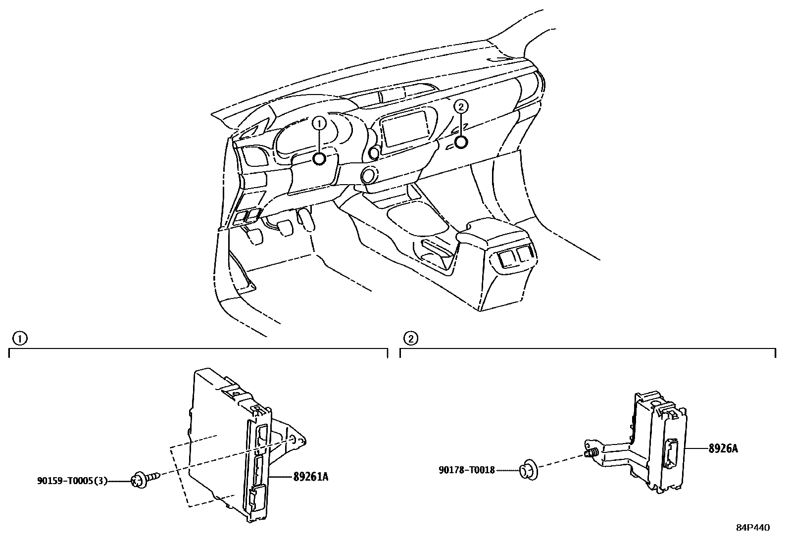 Toyota HILUX 电子控制系统 EPC diagram — 84P440