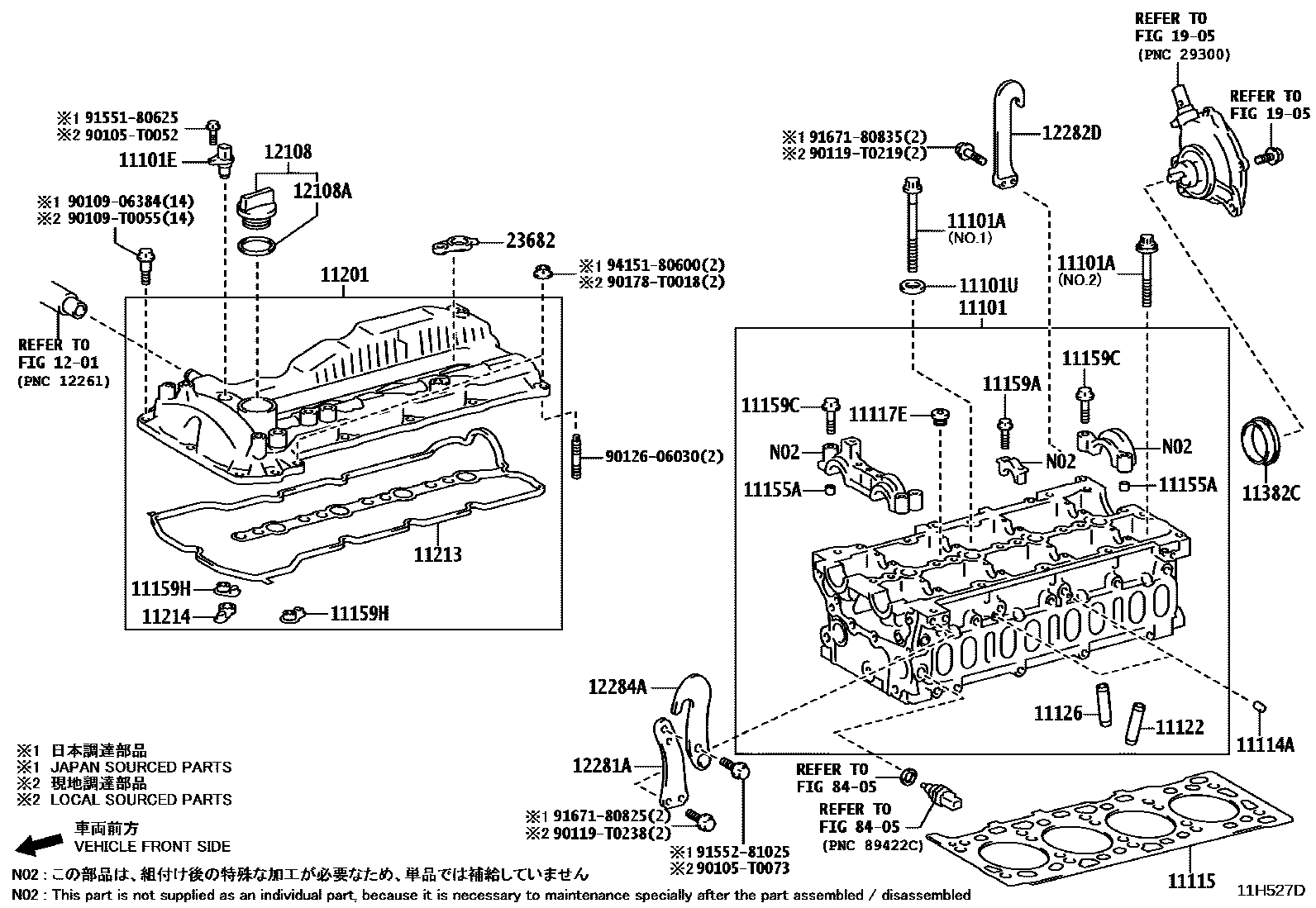 Toyota HILUX Cylinder Head EPC diagram — 11H527D