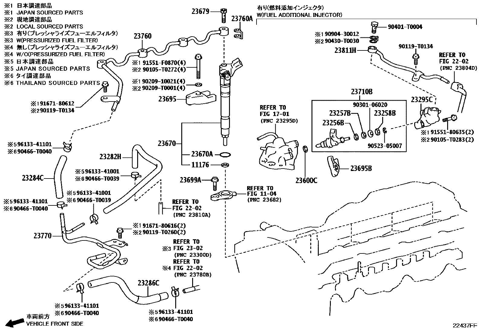 Toyota HILUX 喷油嘴 EPC diagram — 22437FF