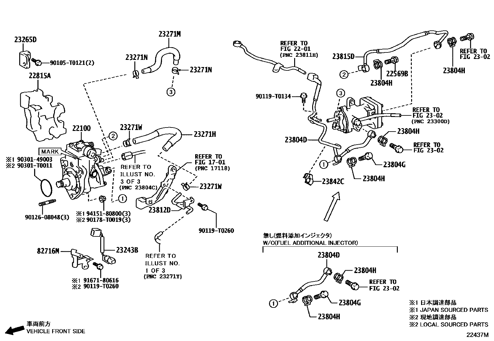 Toyota HILUX 喷油泵总成 EPC diagram — 22437M