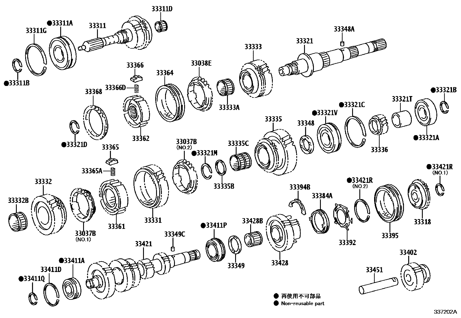 Toyota HILUX 变速器齿轮(MTM) EPC diagram — 337202A