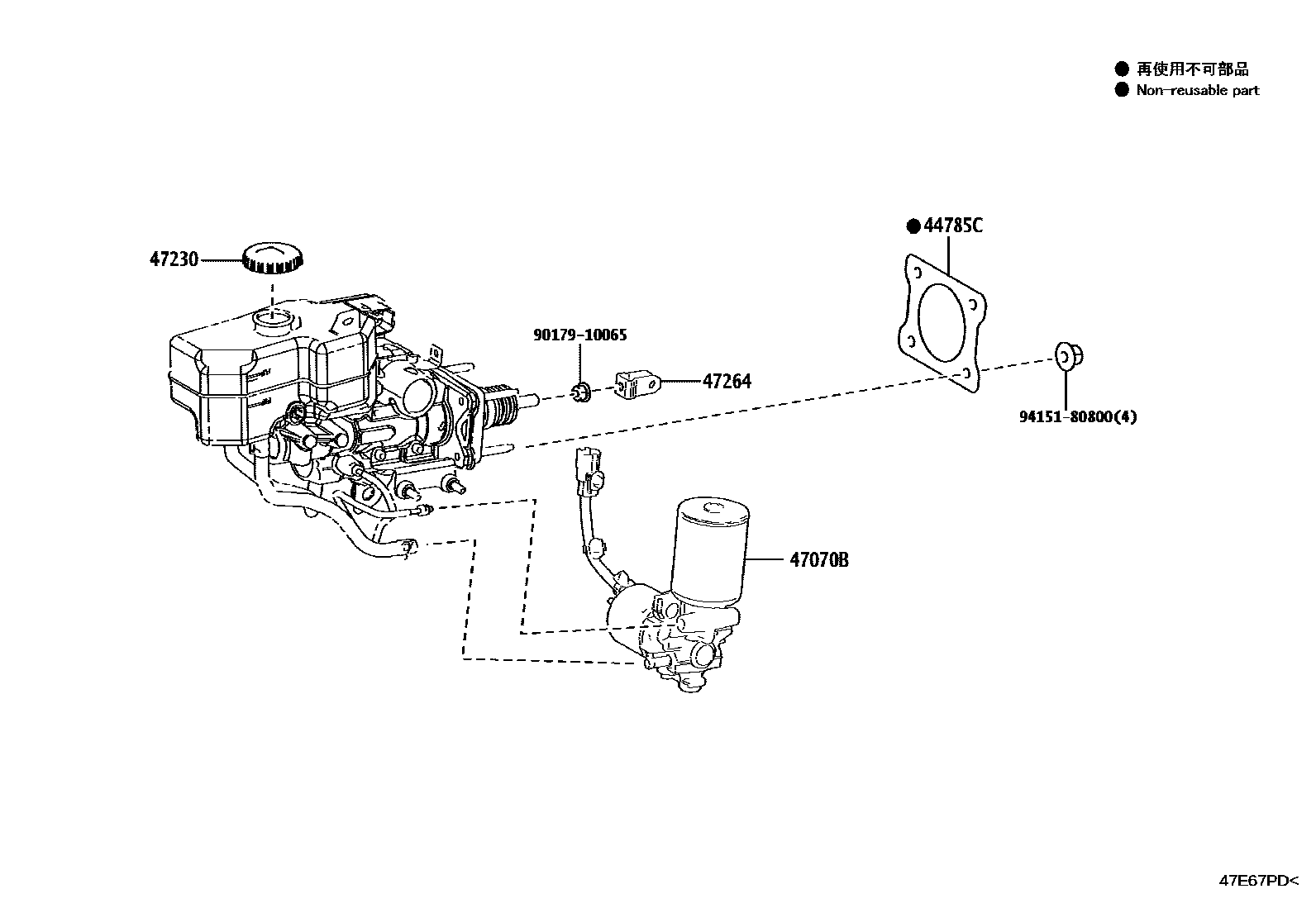 Toyota HILUX 制动总泵 EPC diagram — 47E67PD