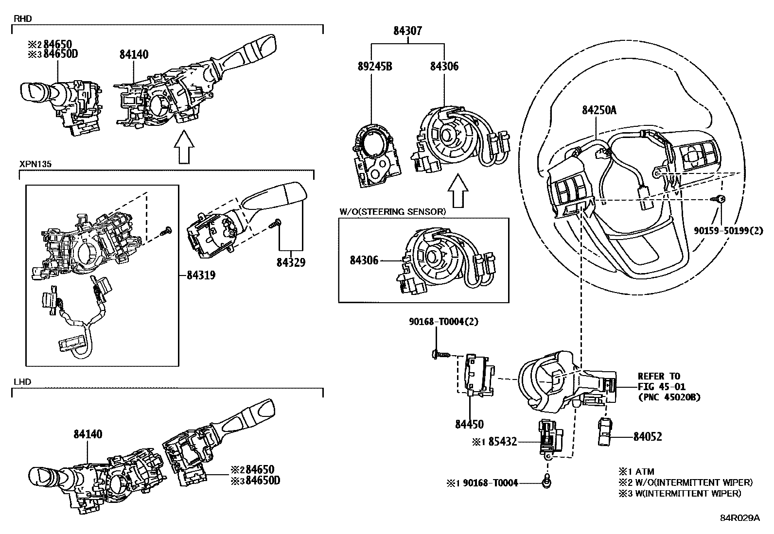 Toyota HILUX 开关和继电器和ECU EPC diagram — 84R029A