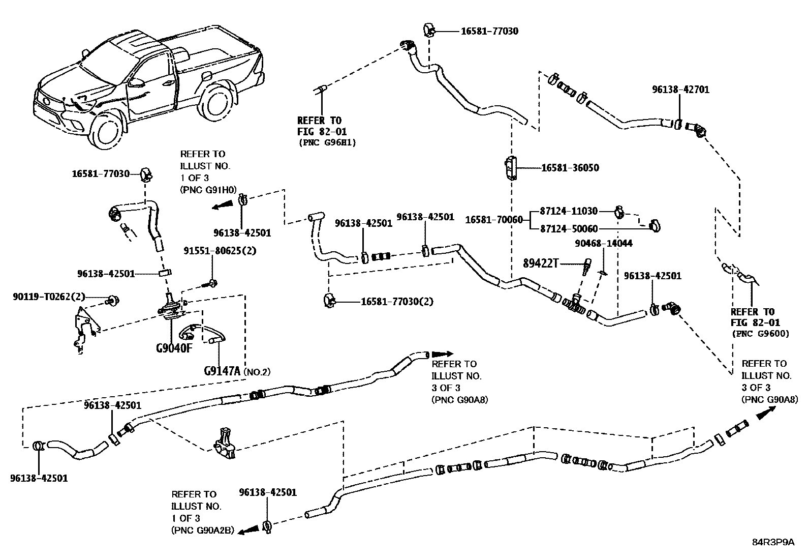 Toyota HILUX BEV 冷却系统 EPC diagram — 84R3P9A