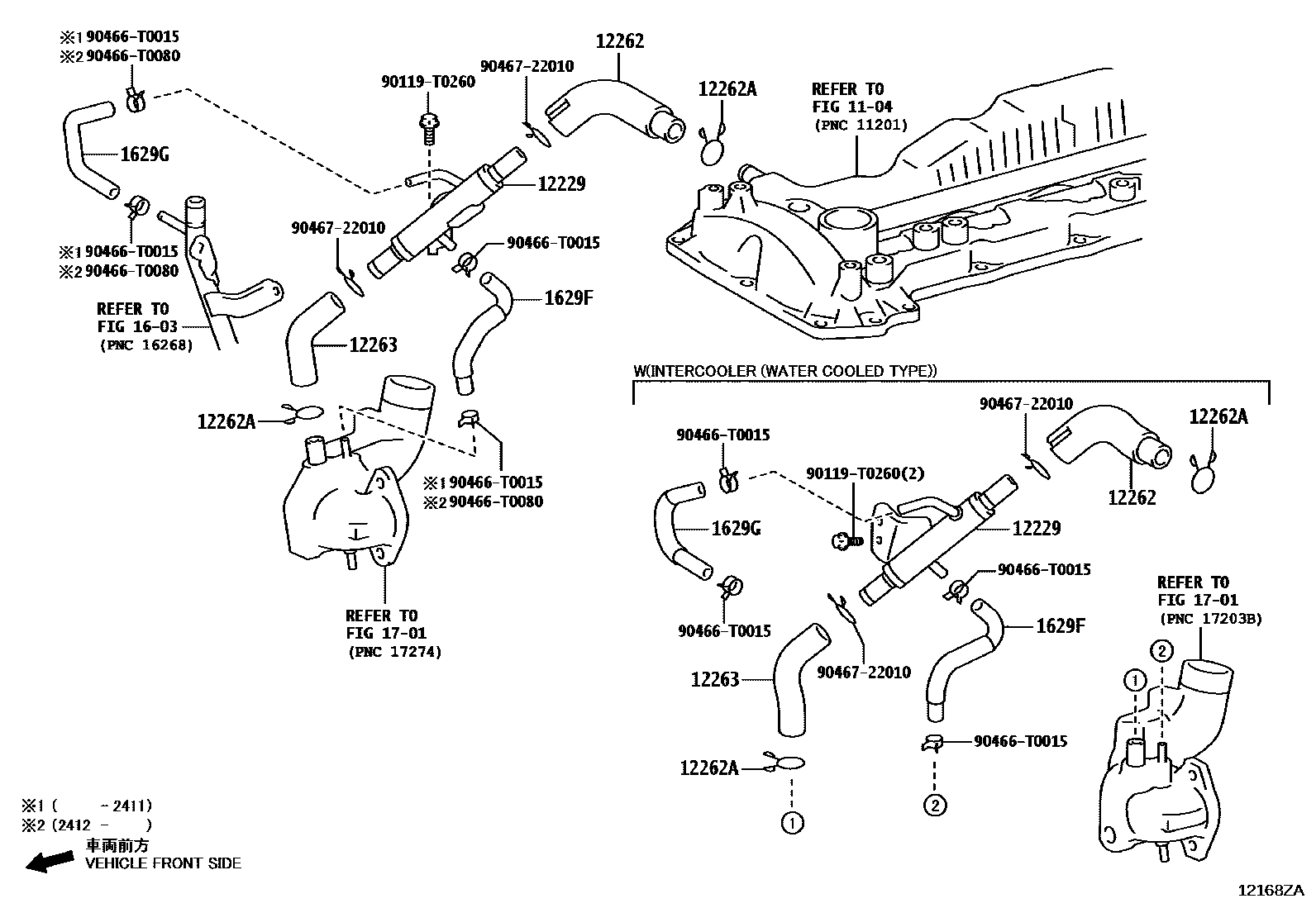 Toyota HILUX Ventilation Hose EPC diagram — 12168ZA