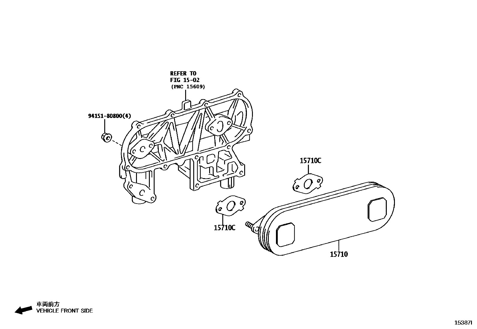 Toyota HILUX Engine Oil Cooler EPC diagram — 15387I