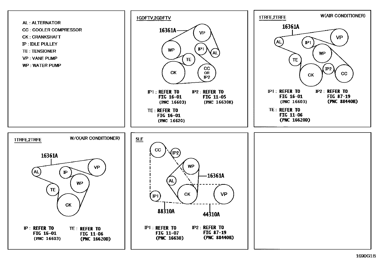 Toyota HILUX V-Belt EPC diagram — 1690G1B