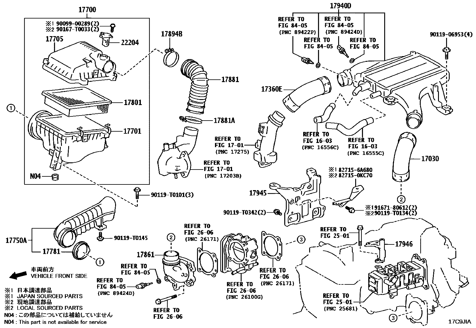 Toyota HILUX Air Cleaner EPC diagram — 17C9JIA