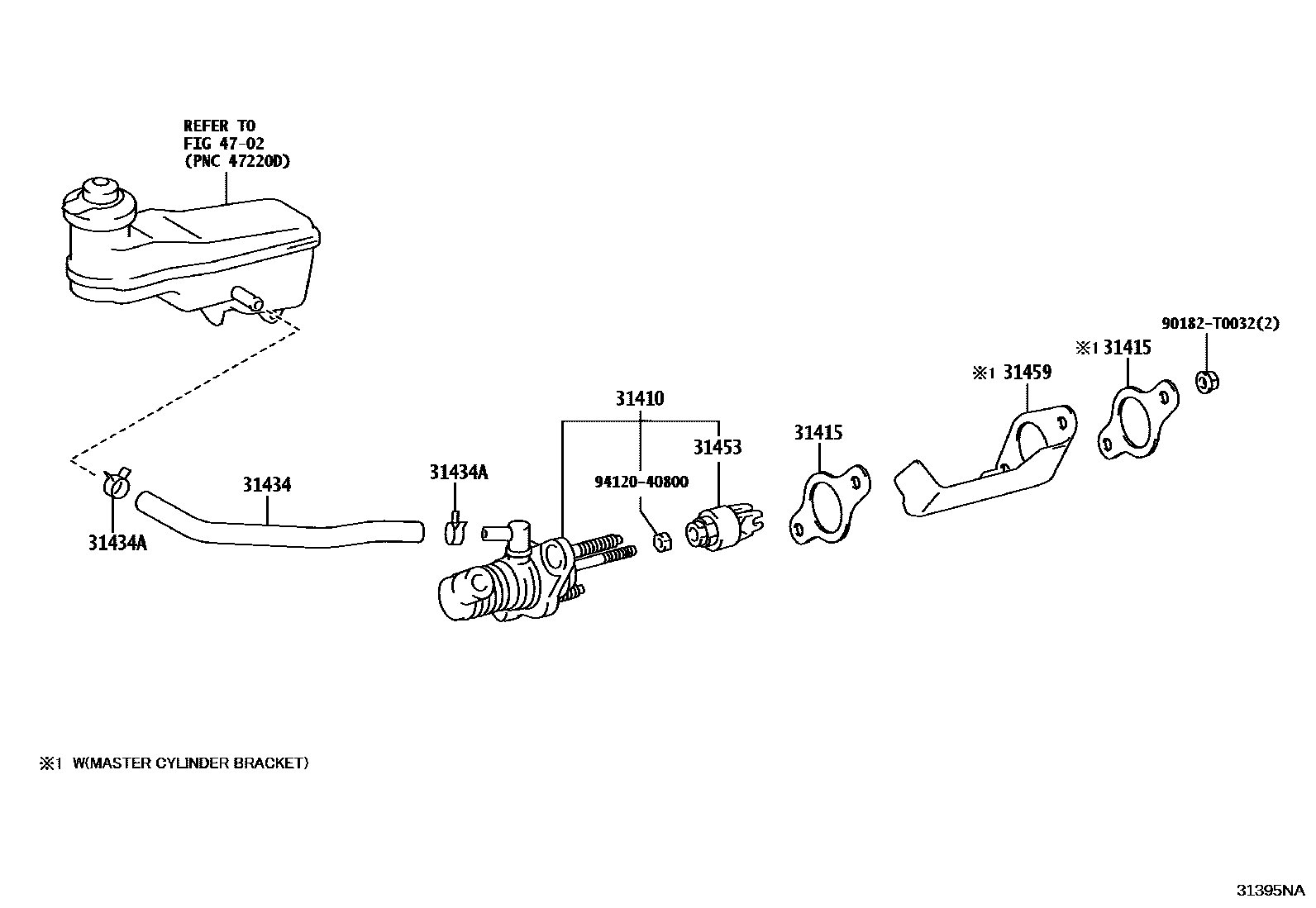 Toyota HILUX 离合器总泵 EPC diagram — 31395NA