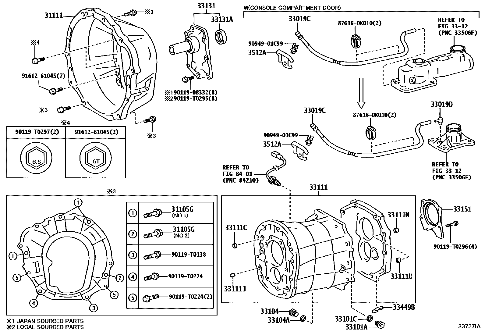 Toyota HILUX 离合器壳和变速器壳(MTM) EPC diagram — 33727IA