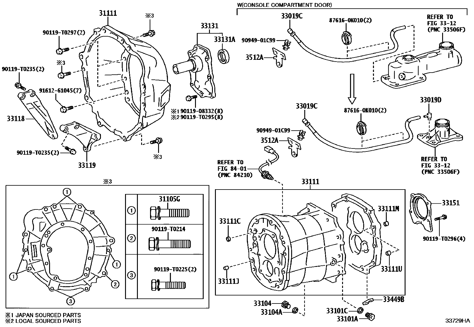 Toyota HILUX 离合器壳和变速器壳(MTM) EPC diagram — 33729HA