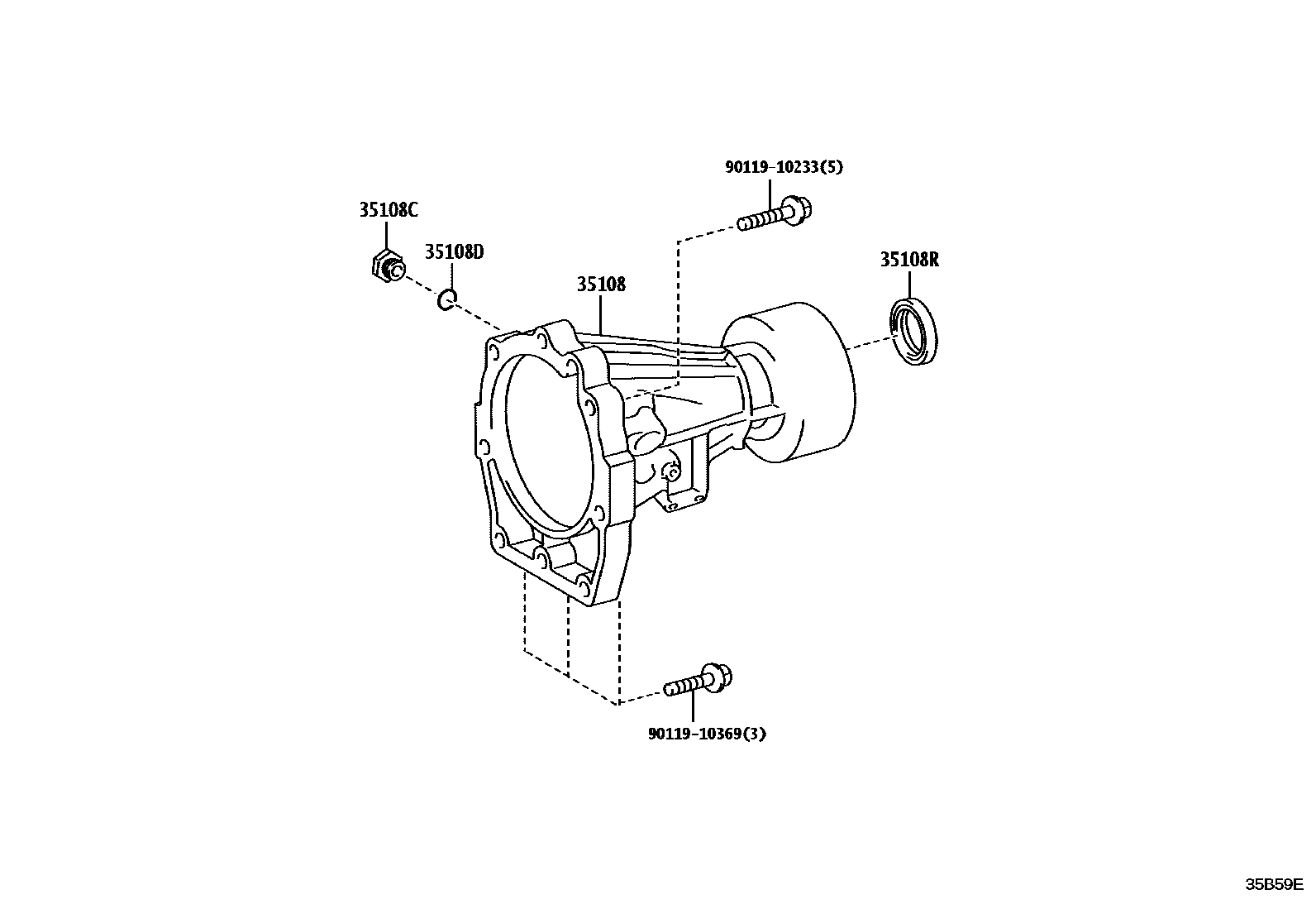 Toyota HILUX Extension shell (ATM) EPC diagram — 35B59E