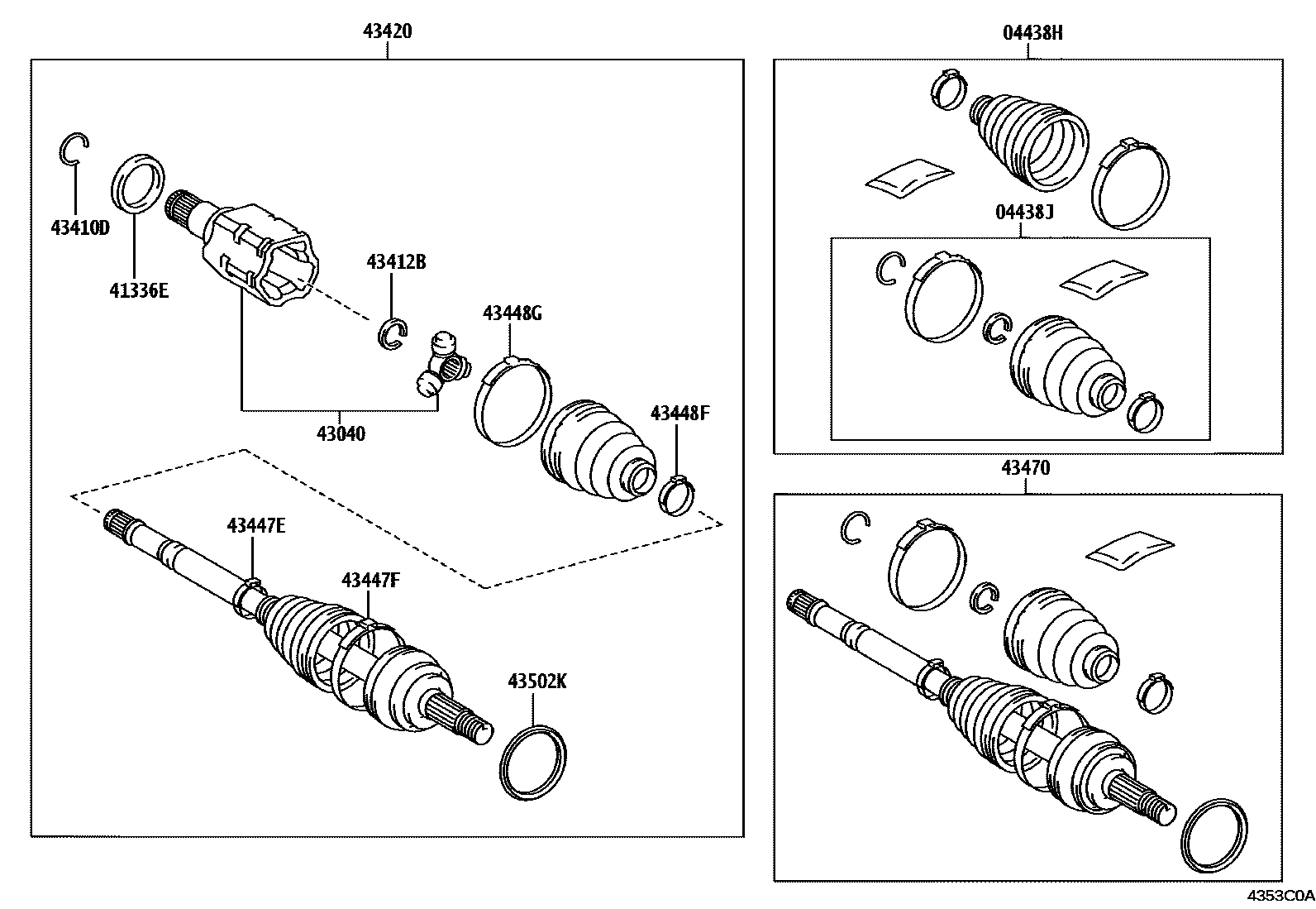 Toyota HILUX Front Drive Shaft EPC diagram — 4353C0A