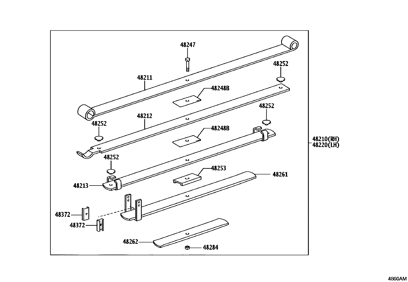Toyota HILUX Rear Spring & Shock Absorber EPC diagram — 4860AM
