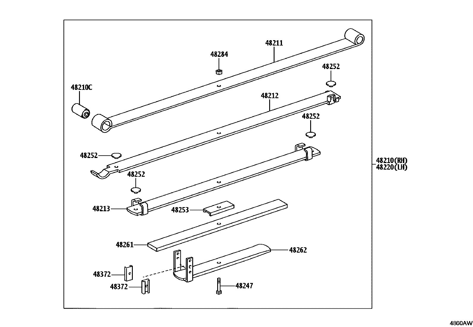Toyota HILUX Rear Spring & Shock Absorber EPC diagram — 4860AW