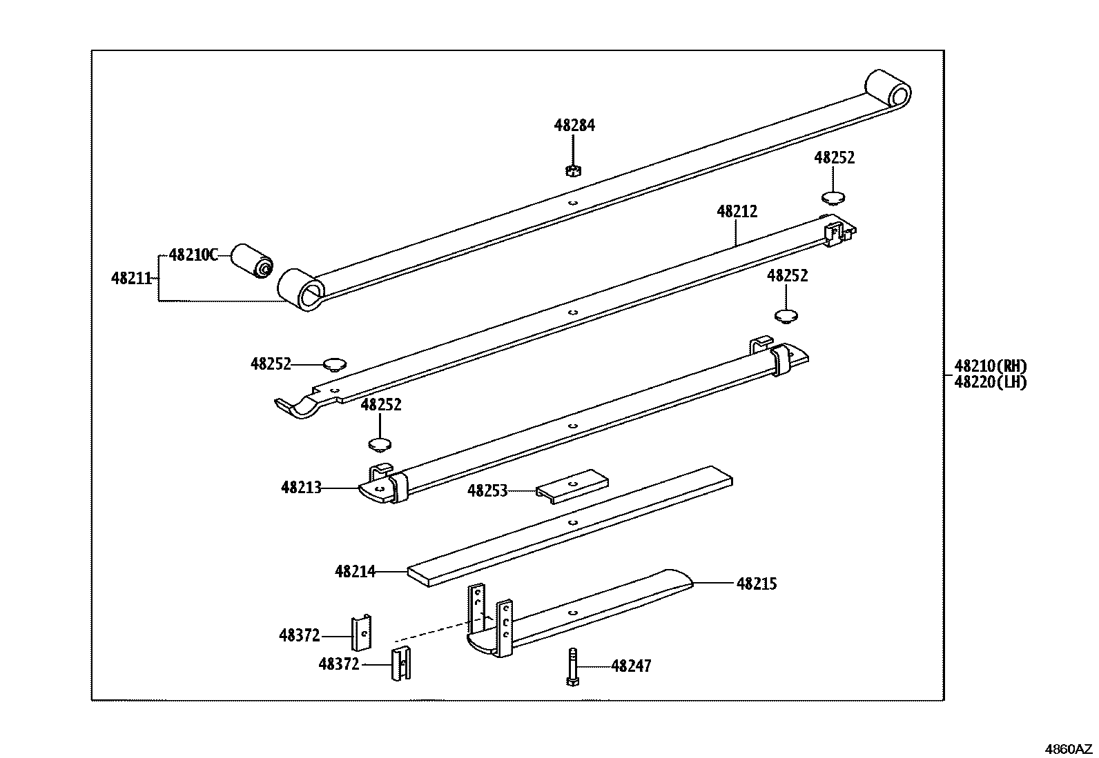 Toyota HILUX Rear Spring & Shock Absorber EPC diagram — 4860AZ