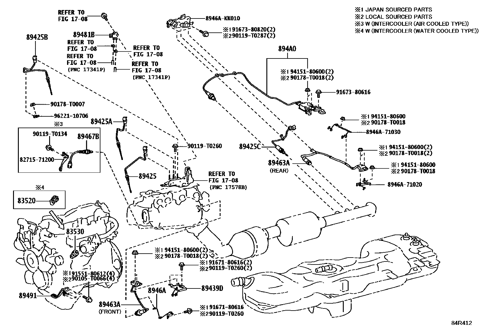 Toyota HILUX 开关和继电器和ECU EPC diagram — 84R412