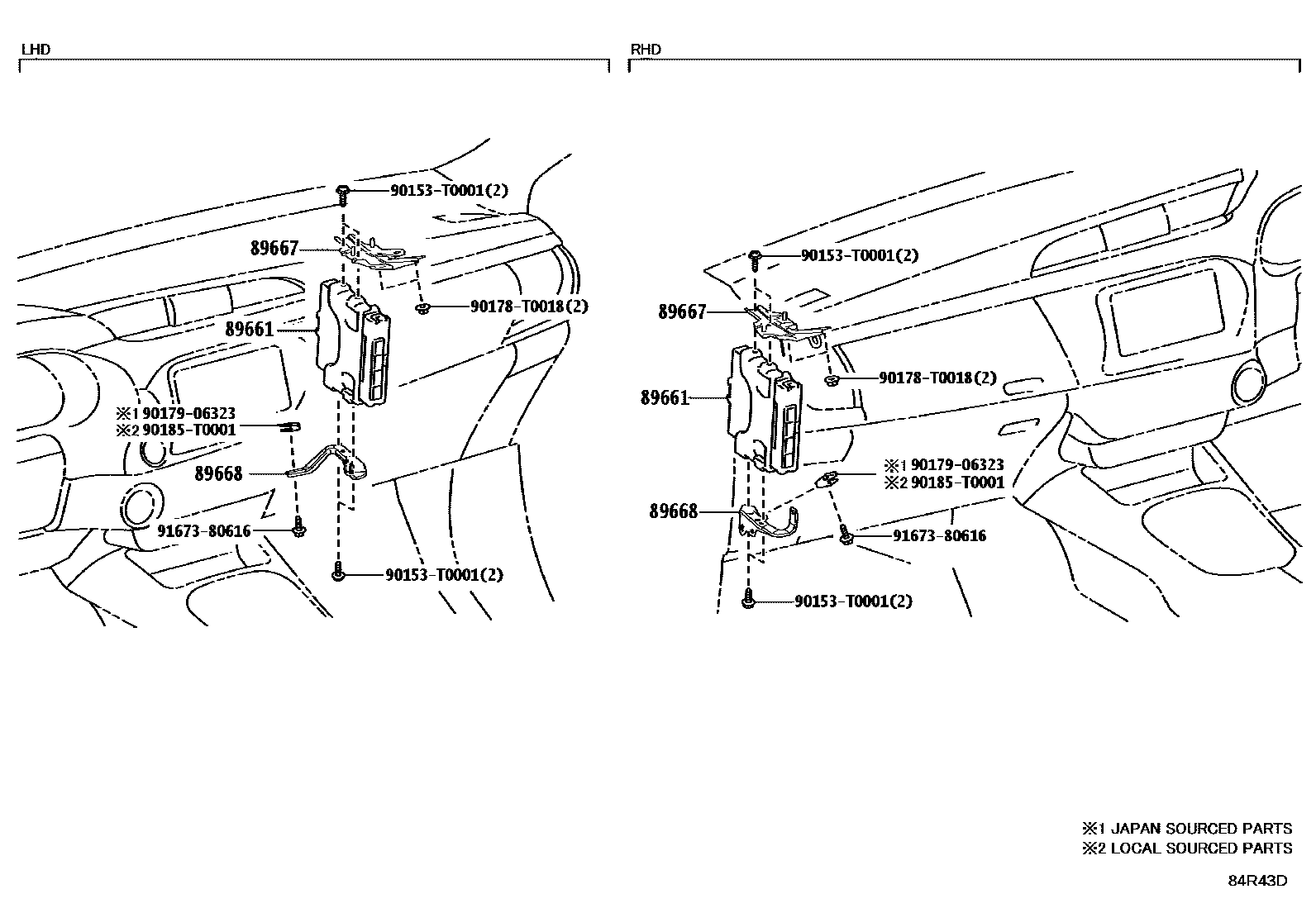 Toyota HILUX 电子燃油喷射系统 EPC diagram — 84R43D