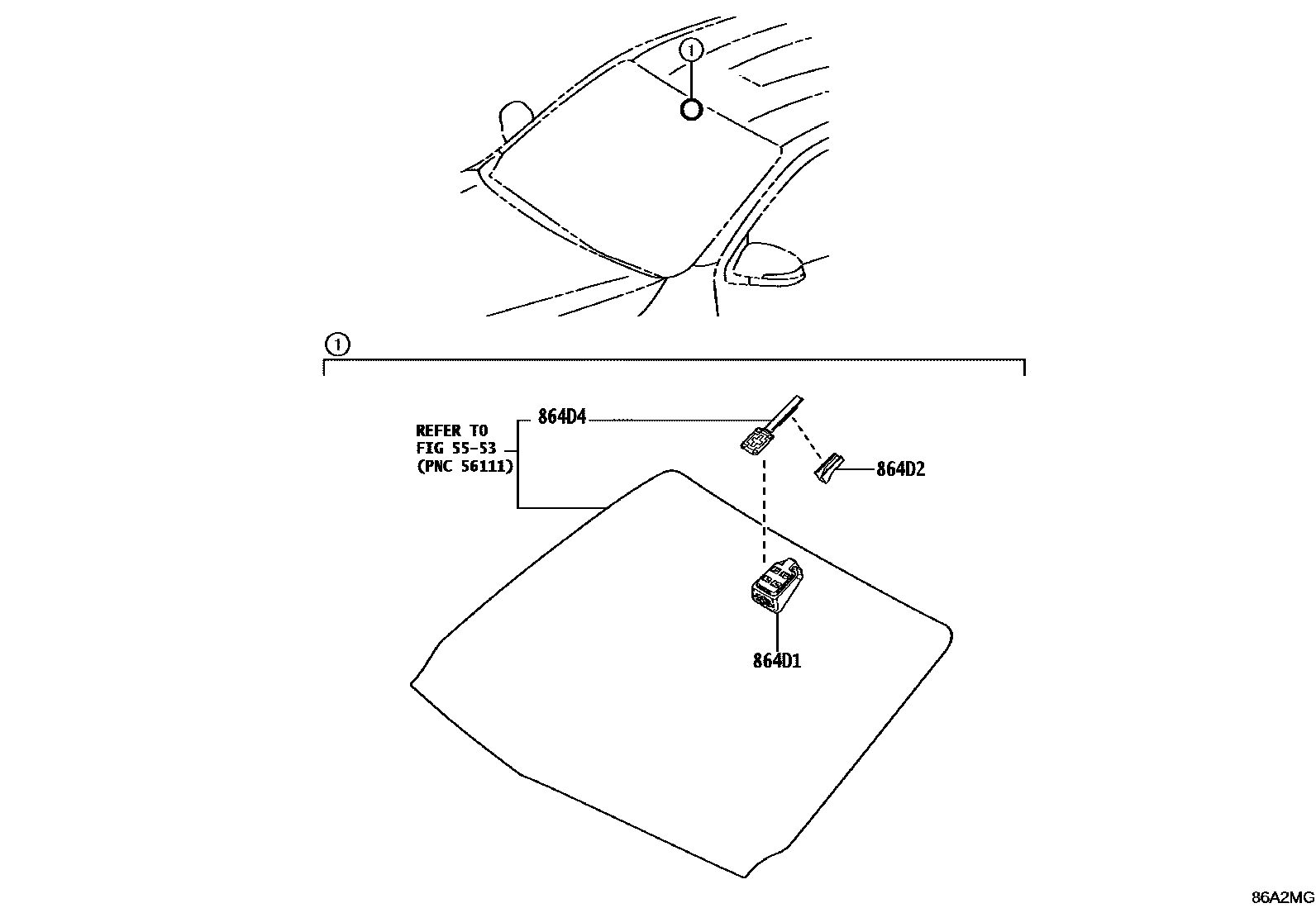 Toyota HILUX 预碰撞安全系统 EPC diagram — 86A2MG