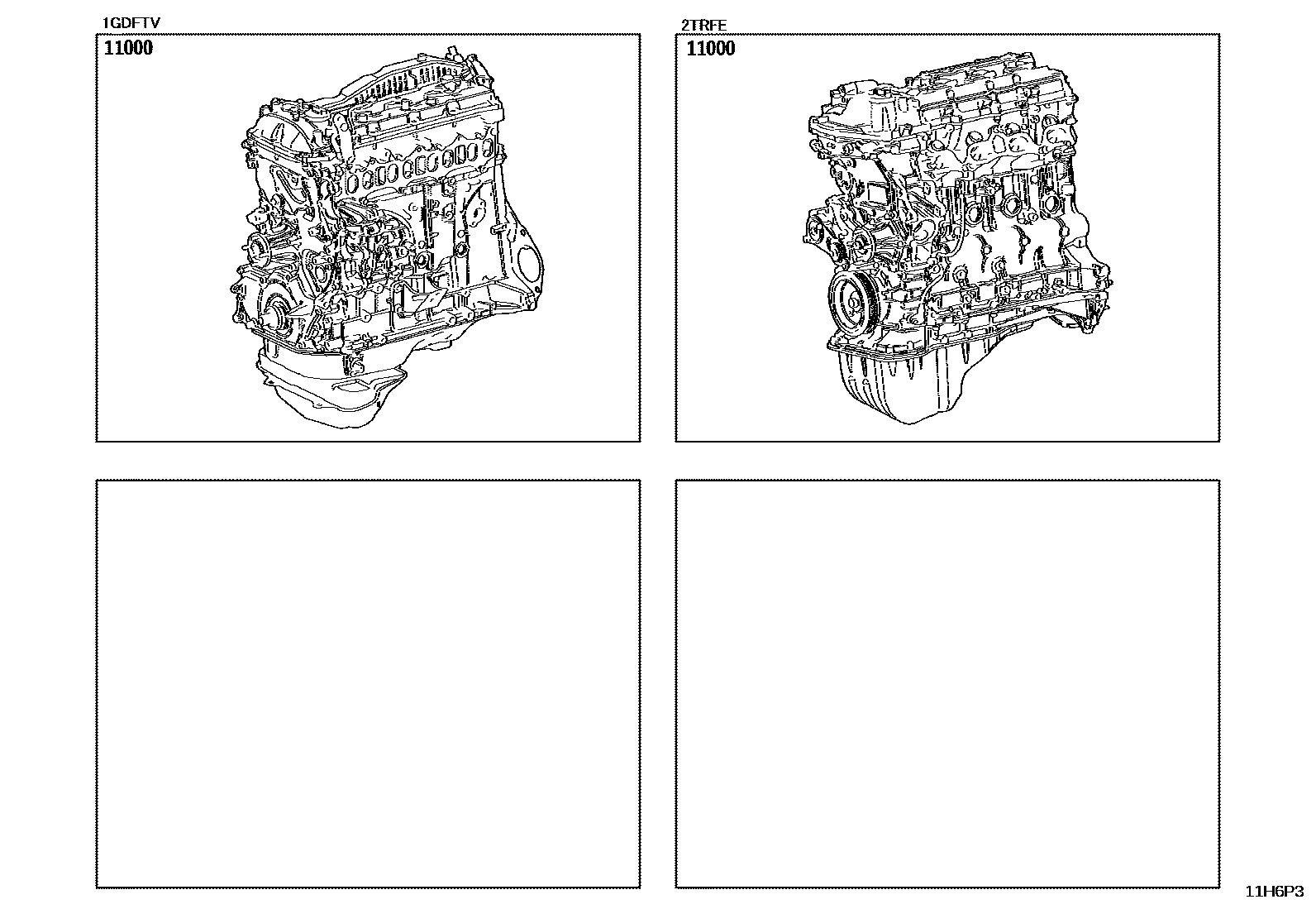 Toyota HILUX Partial Engine Assembly EPC diagram — 11H6P3