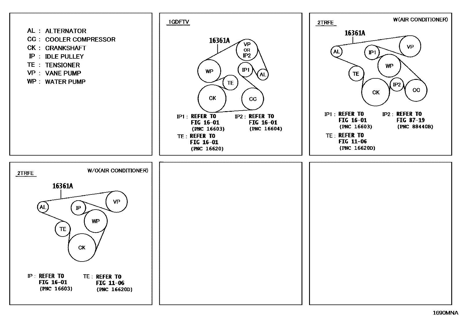 Toyota HILUX V-Belt EPC diagram — 1690MNA