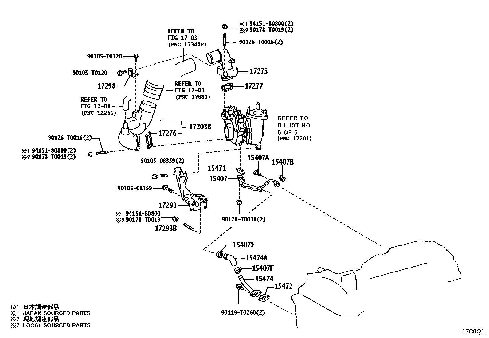 Toyota HILUX Manifold EPC diagram — 17C9Q1