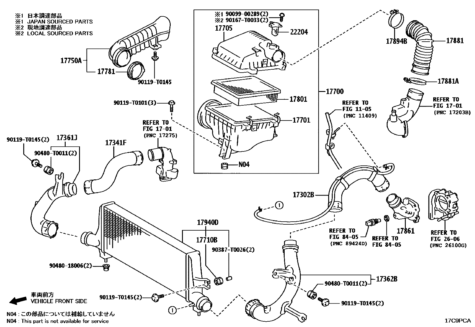 Toyota HILUX Air Cleaner EPC diagram — 17C9PCA