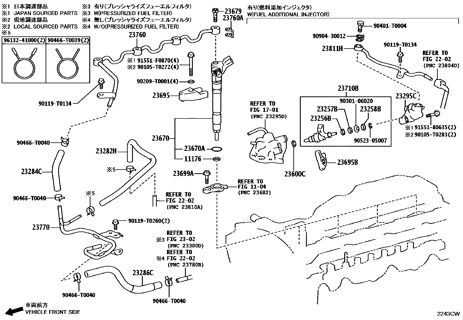 Toyota HILUX 喷油嘴 EPC diagram — 2243CW