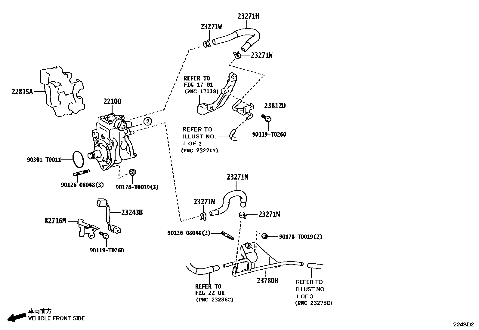 Toyota HILUX 喷油泵总成 EPC diagram — 2243D2
