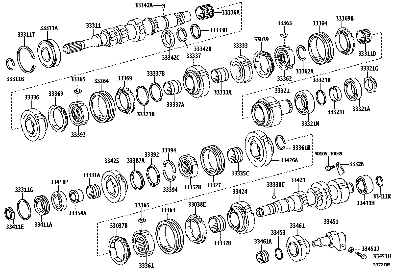 Toyota HILUX 变速器齿轮(MTM) EPC diagram — 3372DB
