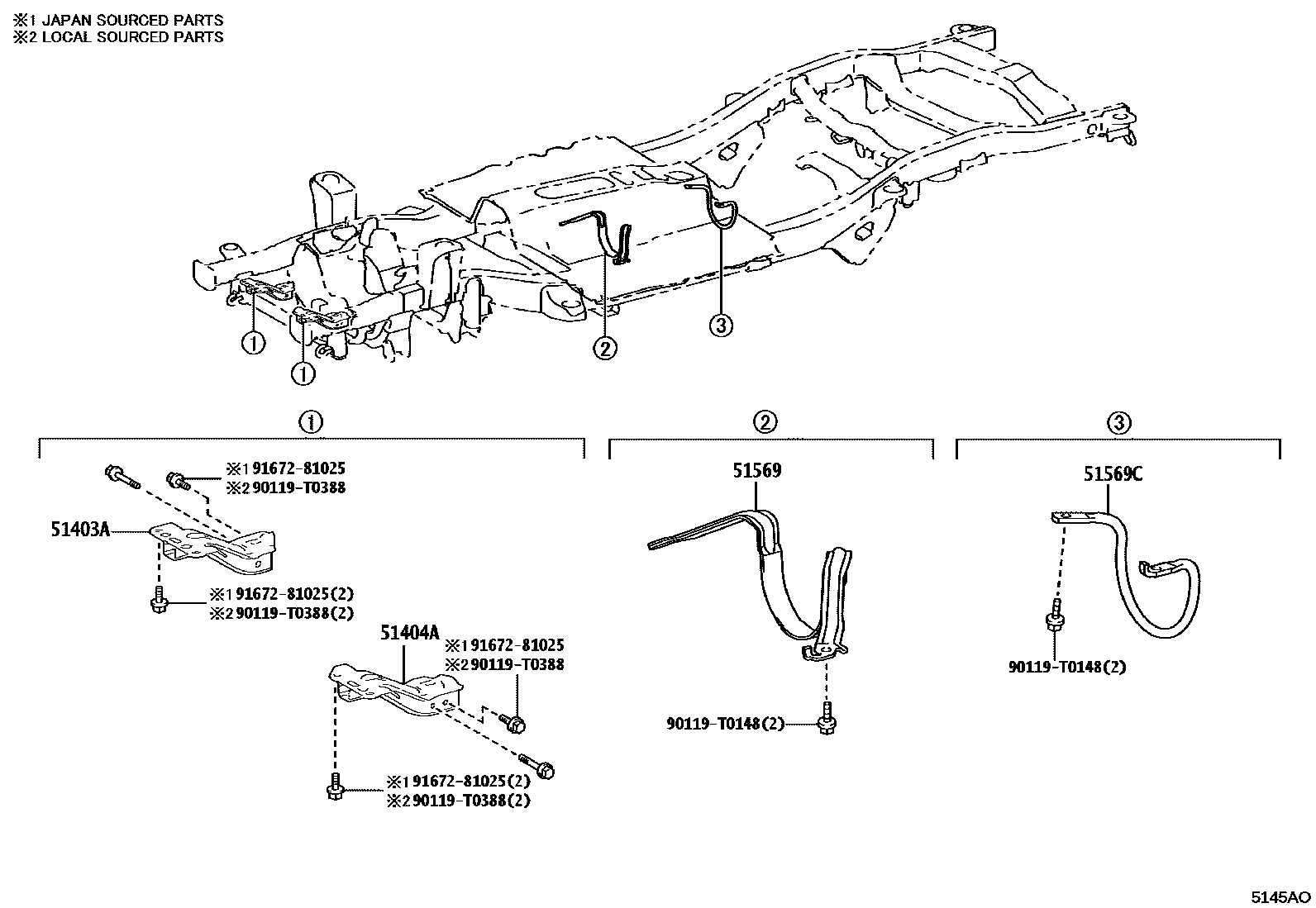 Toyota HILUX 车架 EPC diagram — 5145AO