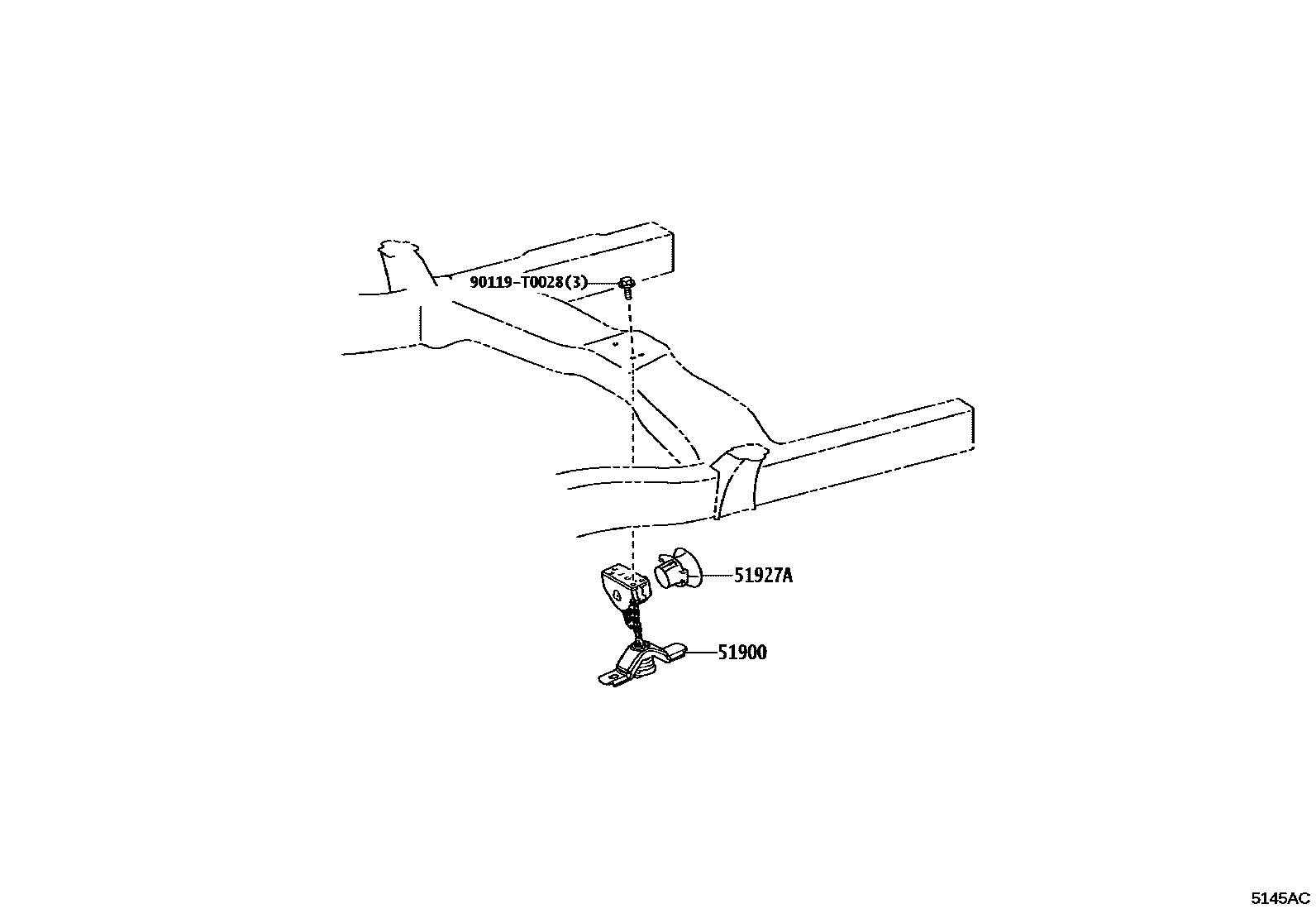 Toyota HILUX Spare tire rack EPC diagram — 5145AC