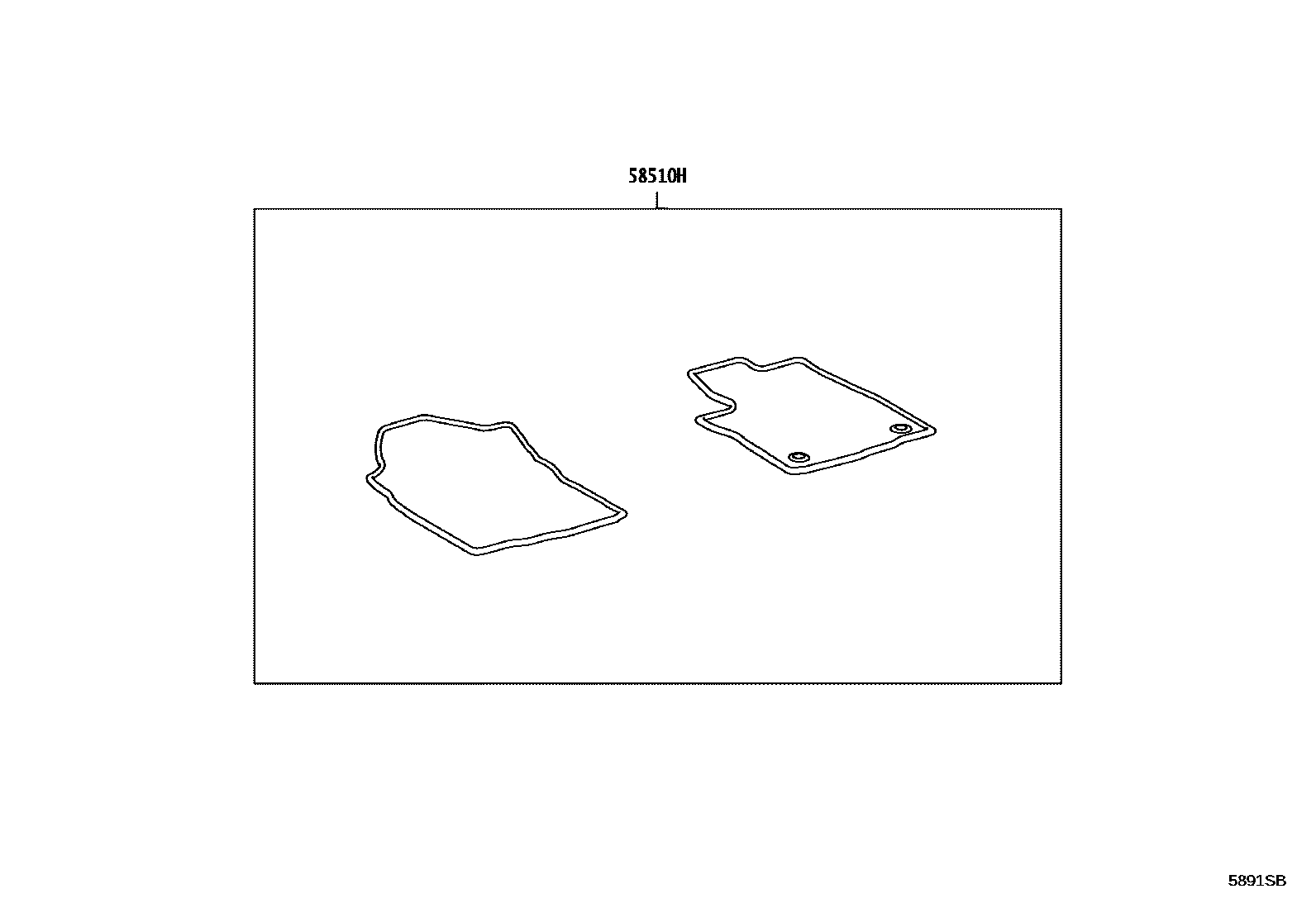 Toyota HILUX 地板垫和消声垫 EPC diagram — 5891SB