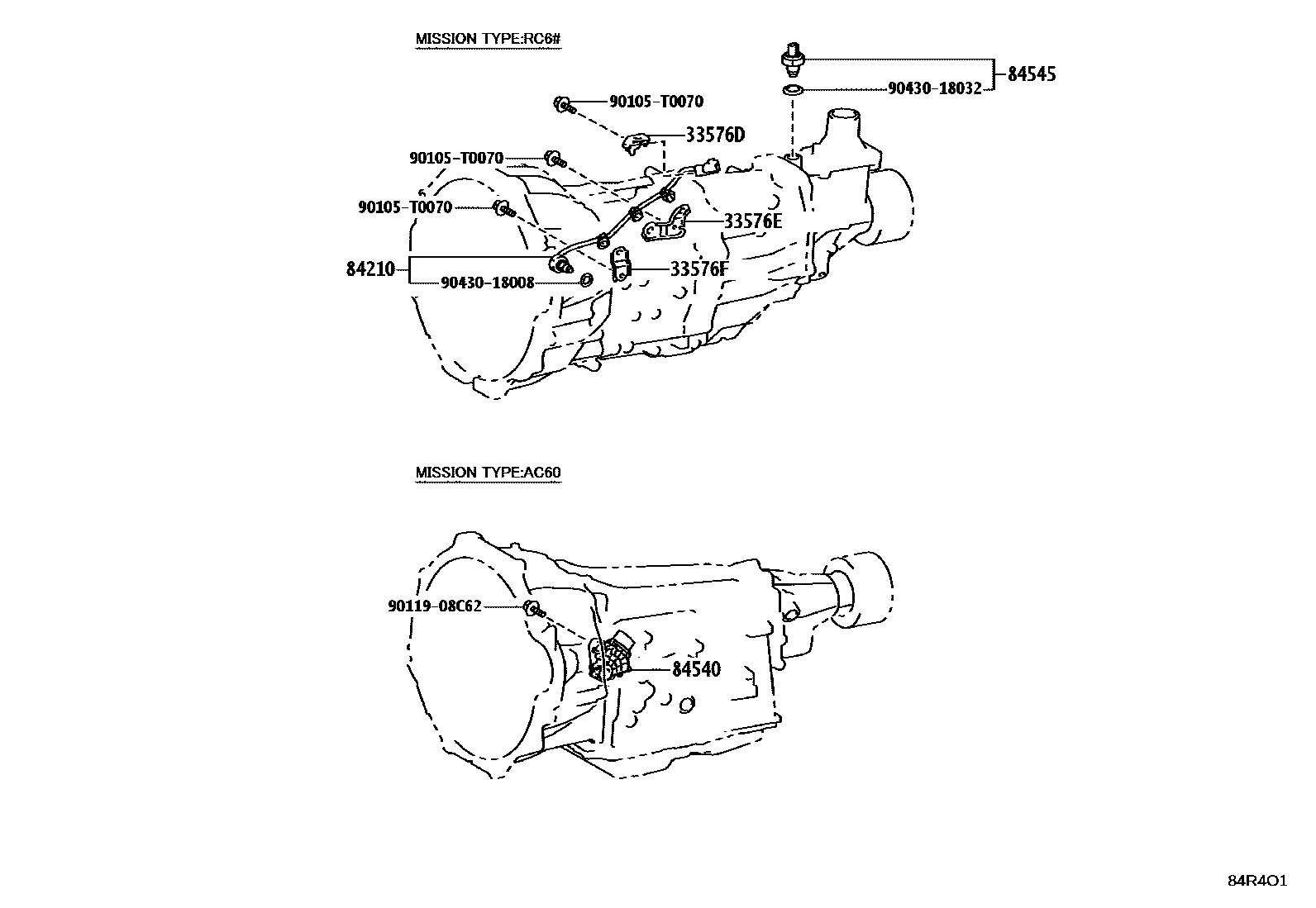 Toyota HILUX 开关和继电器和ECU EPC diagram — 84R4O1