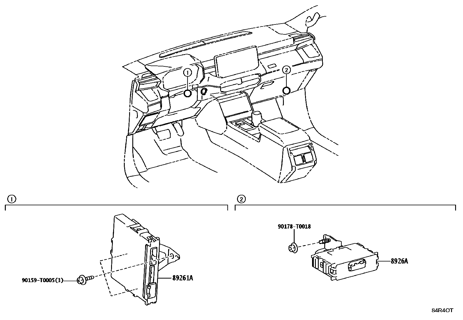 Toyota HILUX 电子控制系统 EPC diagram — 84R4OT